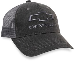 Chevrolet® Grey Embroidered Logo Mesh-Back Cap for Men  - £15.62 GBP