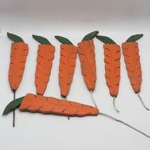 Lot of 7 Easter Carrots Handpainted Wood 18&quot; Yard Decorations - £92.10 GBP