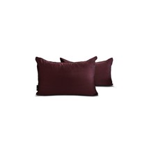Lumbar Pillow Cover Set of 2 Solid - Wine Slub Satin - $20.95+