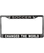 Soccer Changed The World License Plate Frame (Stainless Steel) - £11.21 GBP