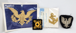 4 Vintage Patches Nautical Anchor Eagle Embroidered Beaded - £12.68 GBP