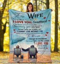 To My Wife Romantic Old Couple Love Blanket Fleece Custom Xmas Gift From Husband - $34.05+