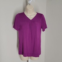 AvidLove Cute Blouse Top ~ Sz S ~ Purple ~ Short Sleeve ~ Stretchy - £14.38 GBP