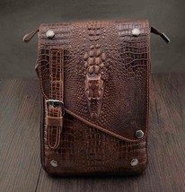 Men Genuine Leather shoulder Bag Casual Messenger Bag Wallet Purse Biker Rock - £85.79 GBP