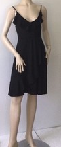 ZARA Black Crepe Texture Ruffle Thin Strap Sleeveless Dress (Size S) - £15.65 GBP