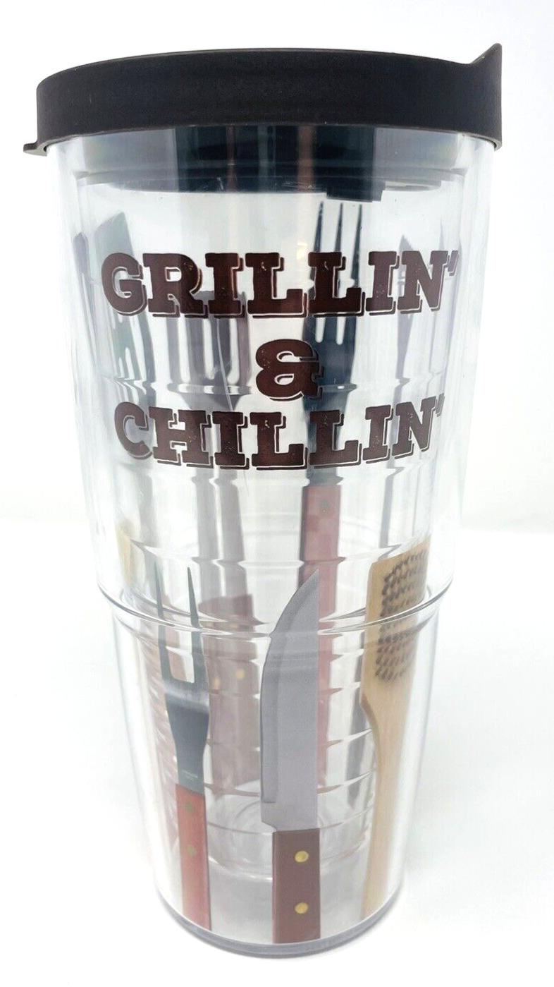 Rare Tervis Grillin' And Chillin' Grilling BBQ Cup Tumbler Mens 16oz - £15.62 GBP