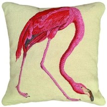 Throw Pillow Needlepoint American Flamingo Licensed By The National Audubon - £270.98 GBP