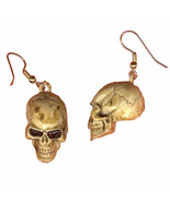Funky Realistic Antiqued SKULL EARRINGS Biker Pirate Punk Gothic Novelty... - $111.19 MXN