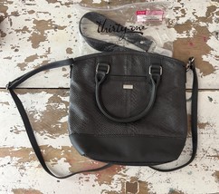 Jewell By Thirty One New Purse Faux Reptile Gray Shoulder Strap &amp; Double... - $333.73 MXN