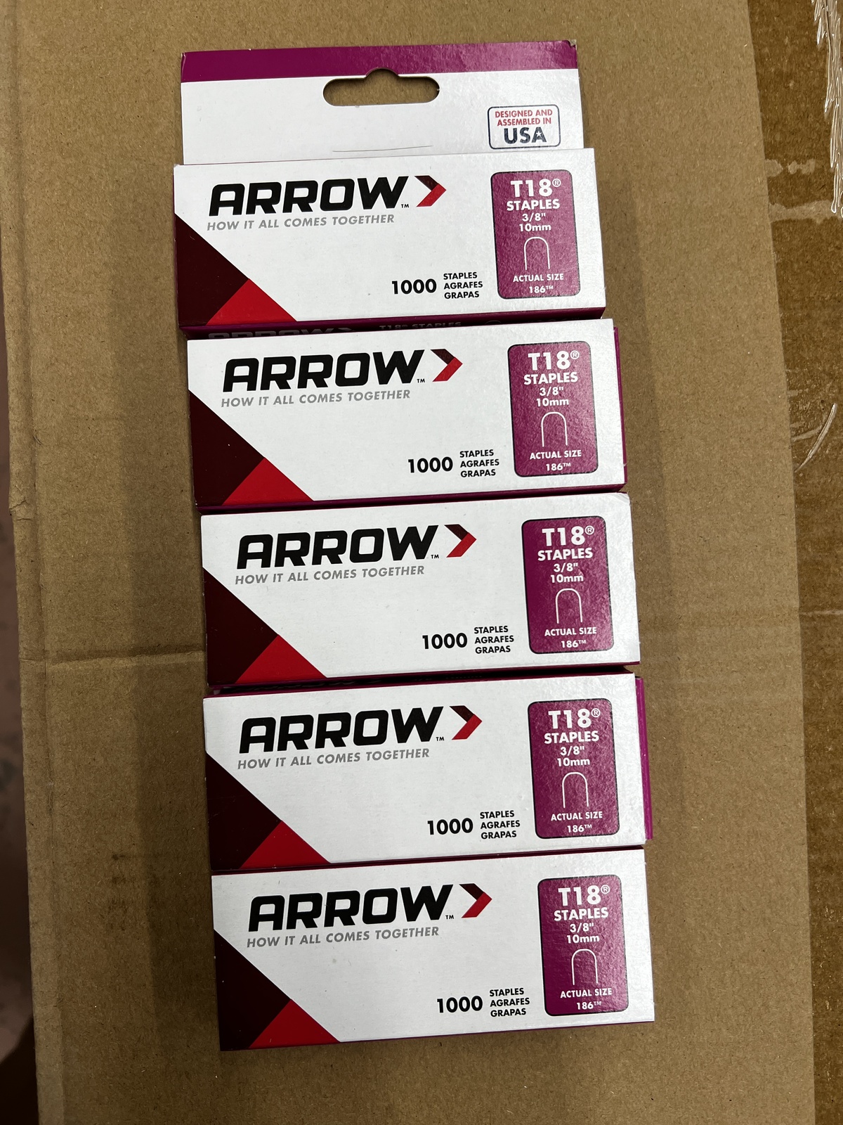 5000 Ct Arrow Cable STAPLES 186 T18 3/8" 10mm (5000 Staples) Staple