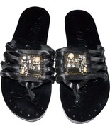 NEW SAM EDELMAN Bryce 6.5 M sandals thongs shoes jeweled slides leather ... - £47.12 GBP