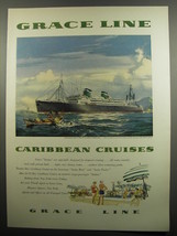 1955 Grace Line Cruise Ad - Grace Line Caribbean Cruises - $18.49
