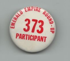 Vtg 1960s Emerald Empire Roundup Oregon Rodeo Contestant Pin Pinback Bob... - £7.98 GBP