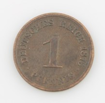 1875 Allemand 1 Pfennigs Minted En Darmstadt Better Date Très Fin Km #1 - $1,193.19 MXN