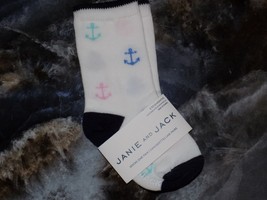 Janie and Jack Multi-Color Anchor Nautical Print Crew Socks Size 6/12 Mo... - $6.65