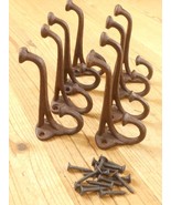 8 Rustic Cast Iron Coat Hat Wall Hooks Restore School Farm Towel Bath Ki... - $464.90 MXN