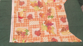 Fabric Concord Brown Checkerboard with Fall Leaves, Acorns, Squash $1.25 - $1.25