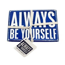 Primitives by Kathy Box Sign Sock Set 4.5x3 in Blue Always Be Yourself S... - £9.49 GBP