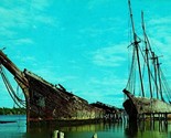 Hesper and Luther Little Schooners Wiscasset Maine ME Vtg Chrome Postcard - £6.97 GBP
