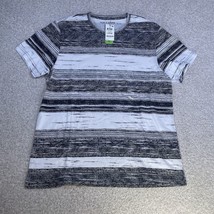 New With Tags Sun + Stone Mens Black Slim Striped Cotton Crewneck T-Shirt Large - £16.02 GBP