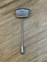 Vintage Silver Tone Royal Crown Hat Pin Tac Estate Jewelry Find KG JD - $11.88