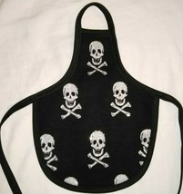 Glitter Skulls &amp; Bones -Black  Fabric- Decorative Soap Bottle Dish Apron... - $89.36 MXN