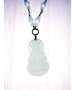 Kuan Yin Gemstone Pendant Compassionate Necklace Indigo Wire Freshwater ... - $33.33