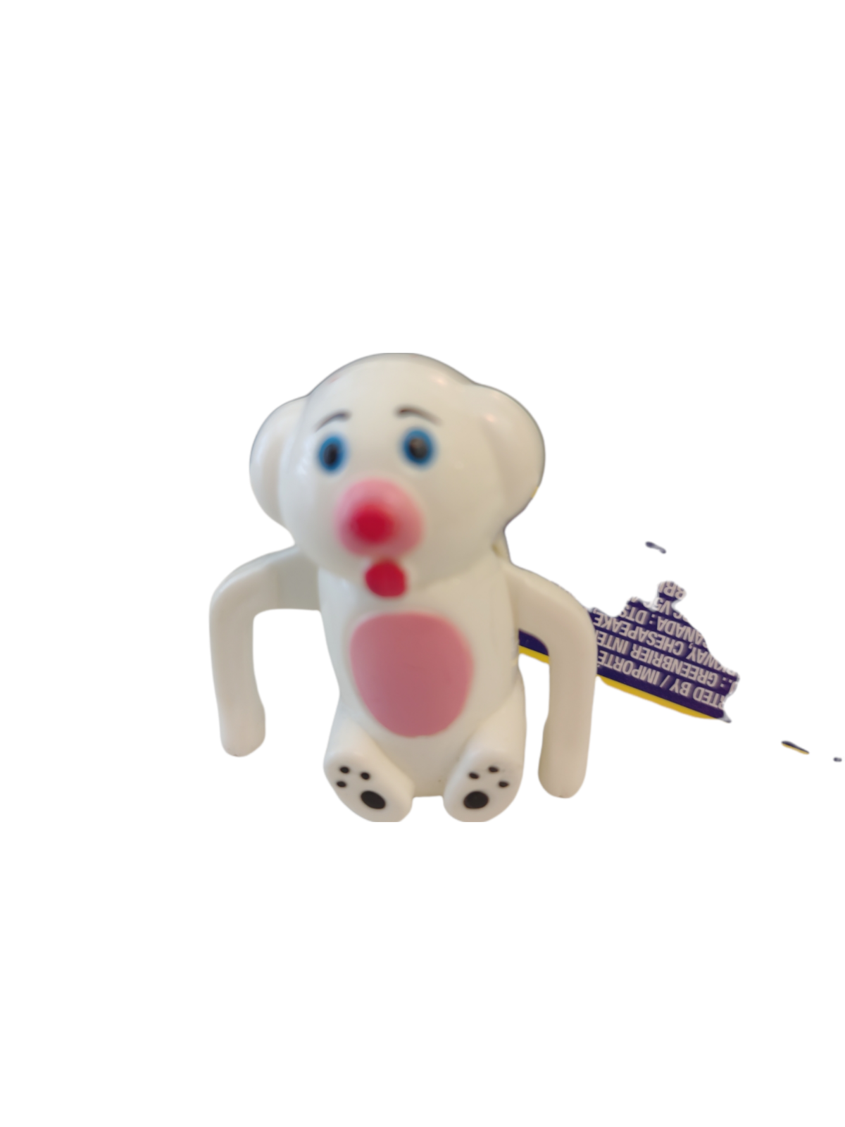 Wind Up White Sideways Moving Monkey Dog Bear - $5.99