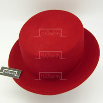 HATsanity Unisex Trendy Wool Felt Boater Hat - Red - £22.73 GBP