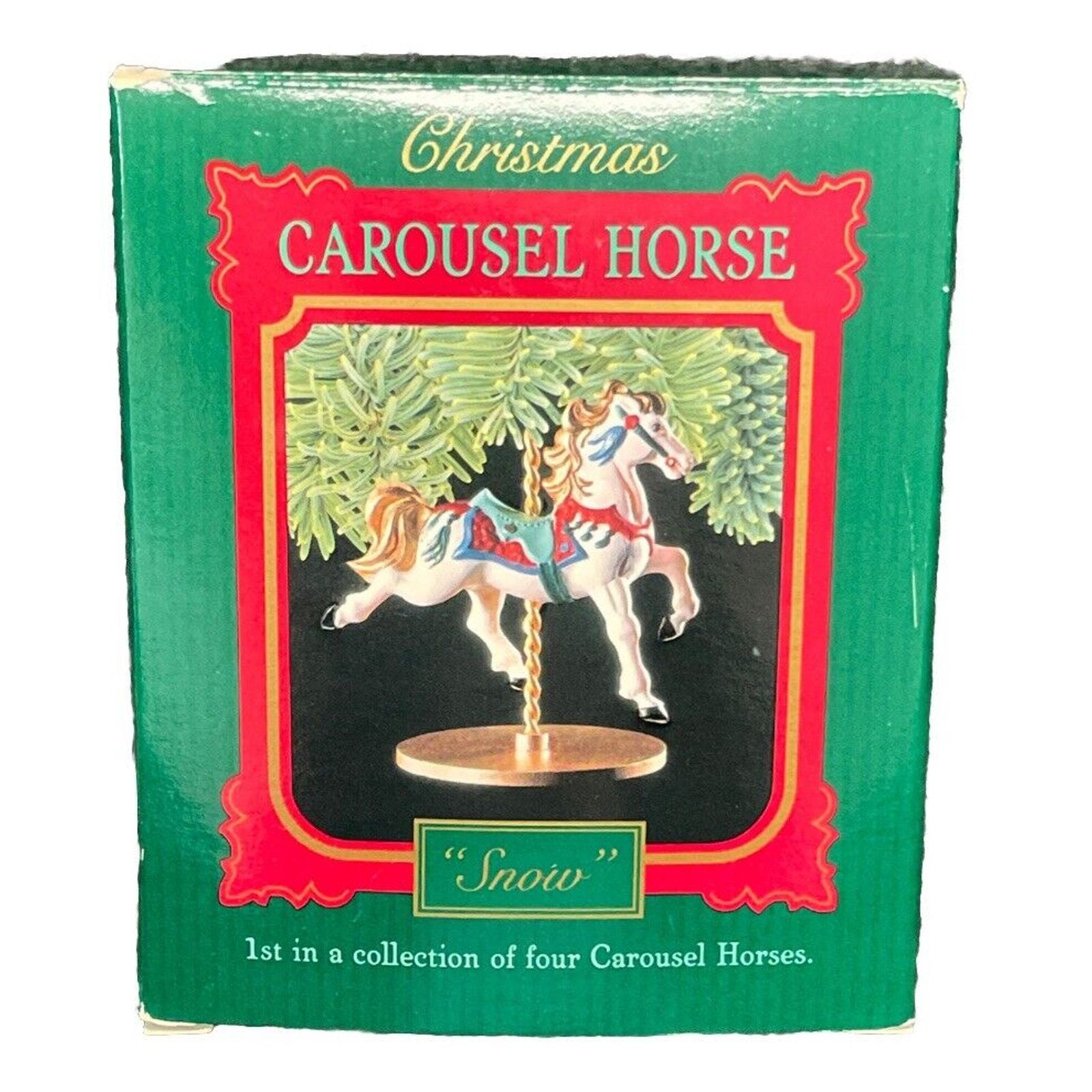 Snow Carousel Horse 1989 Hallmark Keepsake Ornament - $8.99