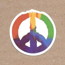 Peace Sign Symbol - Vinyl Sticker 1.75&quot; Round Multicolor Waterproof Sunp... - £2.31 GBP