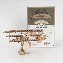 Hands Craft DIY Craft Classical 3D Wooden Puzzle Airplane Laser Cut TG301 - $12.19