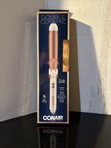 Conair Double Ceramic 1 -1/4” Curling Iron Rose Gold Hair Curl Style Hea... - $14.50