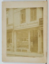 Germany Cabinet Card Photograph Gustav Winter&#39;s Buchhandlung c1900 Str View L19 - £35.84 GBP