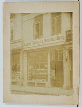 Germany Cabinet Card Photograph Gustav Winter&#39;s Buchhandlung c1900 Str View L19 - £33.76 GBP