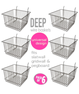 Only Hangers Deep Wire Baskets For Gridwall, Slatwall and Pegboard- Blac... - €44,40 EUR