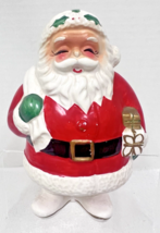 Vintage Christmas Santa w Presents Holly and Toy Sack Bank #6546 5 1/4" - $32.18