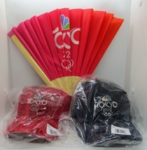 Set of Two New Official 2020 Tokyo Olympics NBC Nike Caps and One Fan  - $98.01