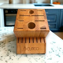 CUTCO Homemaker 18 Slot Knife Block Honey Oak Wood Made USA Great Condition - $45.77