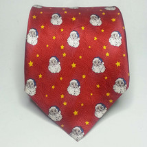 Cape Cod Neckwear Men Dress Silk Tie Christmas Theme Red Santa Clause 61&quot; L 3.75 - £9.14 GBP