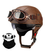 (Brown,X-Large) German Style Leather Motorcycle Half Helmet for Adults M... - $4,009.13 MXN