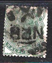 GREATE BRITAIN 1880-81 Very Good 1/2 Penny Green Used Stamp Scott # 78 CV 13.50$ - £0.88 GBP