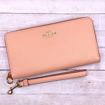 Coach Long Zip Around Wallet in Faded Blush Leather C3441 New With Tags - £211.32 GBP