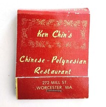 Ken Chin&#39;s Restaurant Vintage Matchbook Chinese Polynesian Mass Unstruck E19D - £11.21 GBP