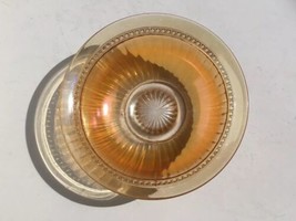 Rare Vintage Marigold Peach Amber Carnival Glass 8” Bowl - £31.46 GBP