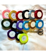 15 Rolls 15 Colors 4/5 inches wide Polyester Satin Ribbons - $19.80