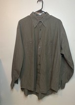 Fubu The Collection Men&#39;s Button Shirt Size 17 34/35 XL Brown 100% Cotton - £8.88 GBP