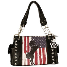 American Flag Horse Purse Patriotic USA Western Handbag Country Style Wo... - £39.14 GBP