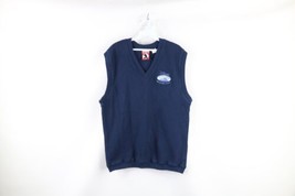 Vintage 90s Disney Mens XL Faded Spell Out Ribbed Knit Sweater Vest Blue USA - £35.44 GBP