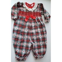 Jumpsuit Romper hearts/Plaid Baby Girls 3-6 M One Piece Buster Brown - £7.17 GBP
